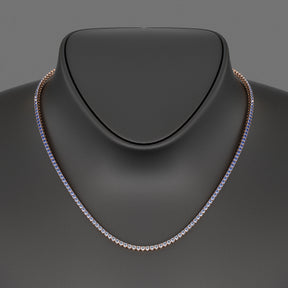 Blue Ombre Sapphire Tennis Necklace in 14K/18K White Gold