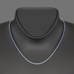 Blue Ombre Sapphire Tennis Necklace in 14K/18K White Gold