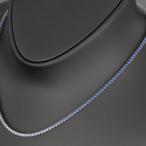 Blue Ombre Sapphire Tennis Necklace in 14K/18K White Gold