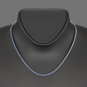 Natural Blue Ombre Sapphire Tennis Necklace