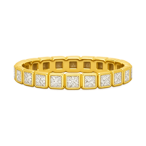 Bezel Set Eternity Band with Princess Cut Lab Grown Diamonds