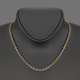 9.25 Carats Natural Blue Sapphire Choker Necklace in 18K White Gold