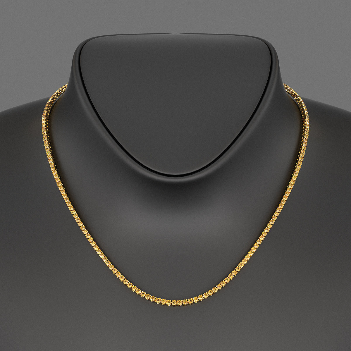 Yellow Sapphire Tennis Necklace in 14K/18K Yellow Gold