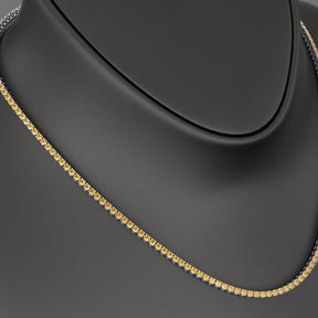 Yellow Sapphire Tennis Necklace in 14K/18K Yellow Gold