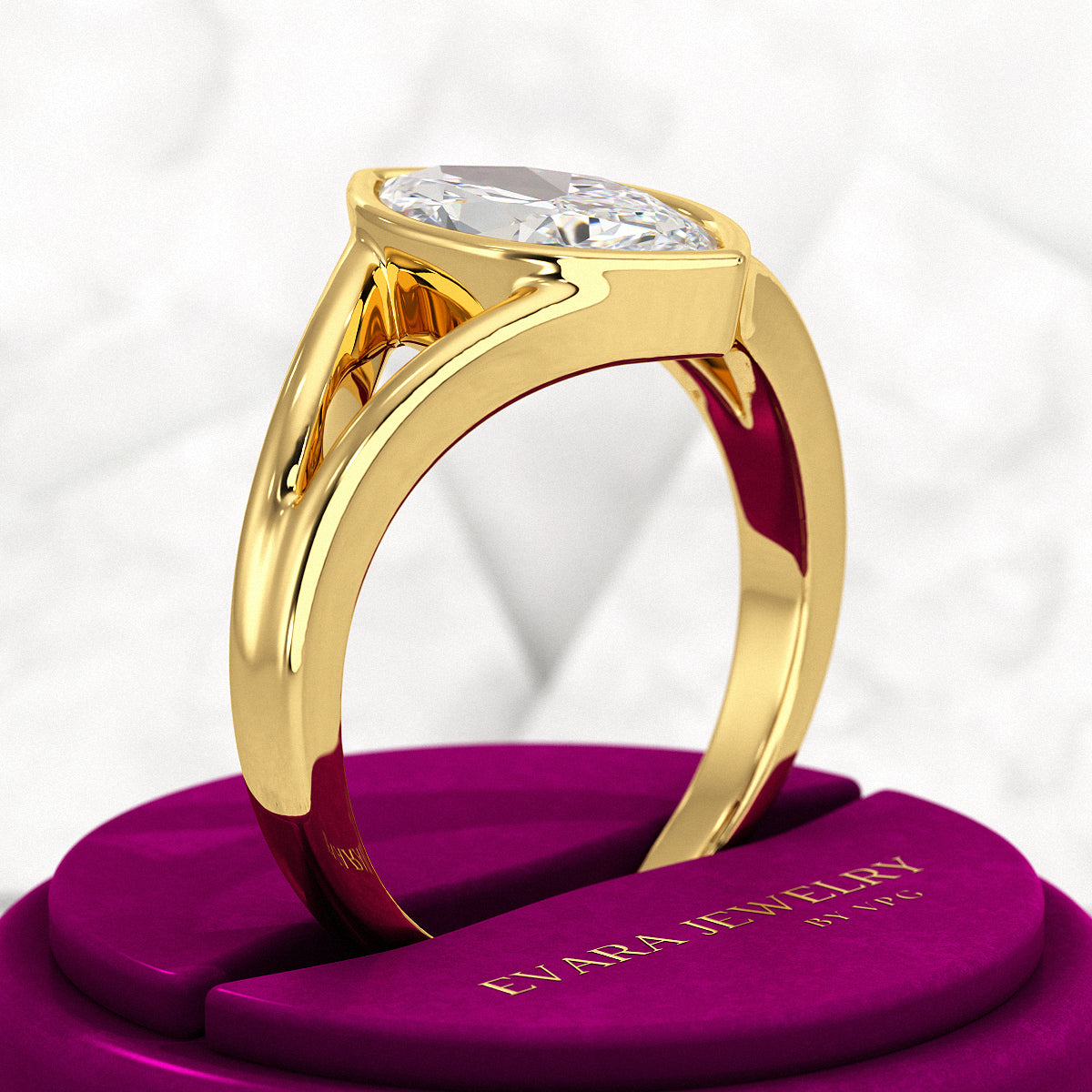 1.50 Carat Marquise Cut Modern Lab Grown Diamond Solitaire Ring
