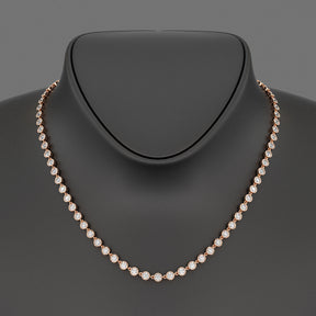 8.24 Carats Bezel Set Round Cut Diamond Choker Necklace