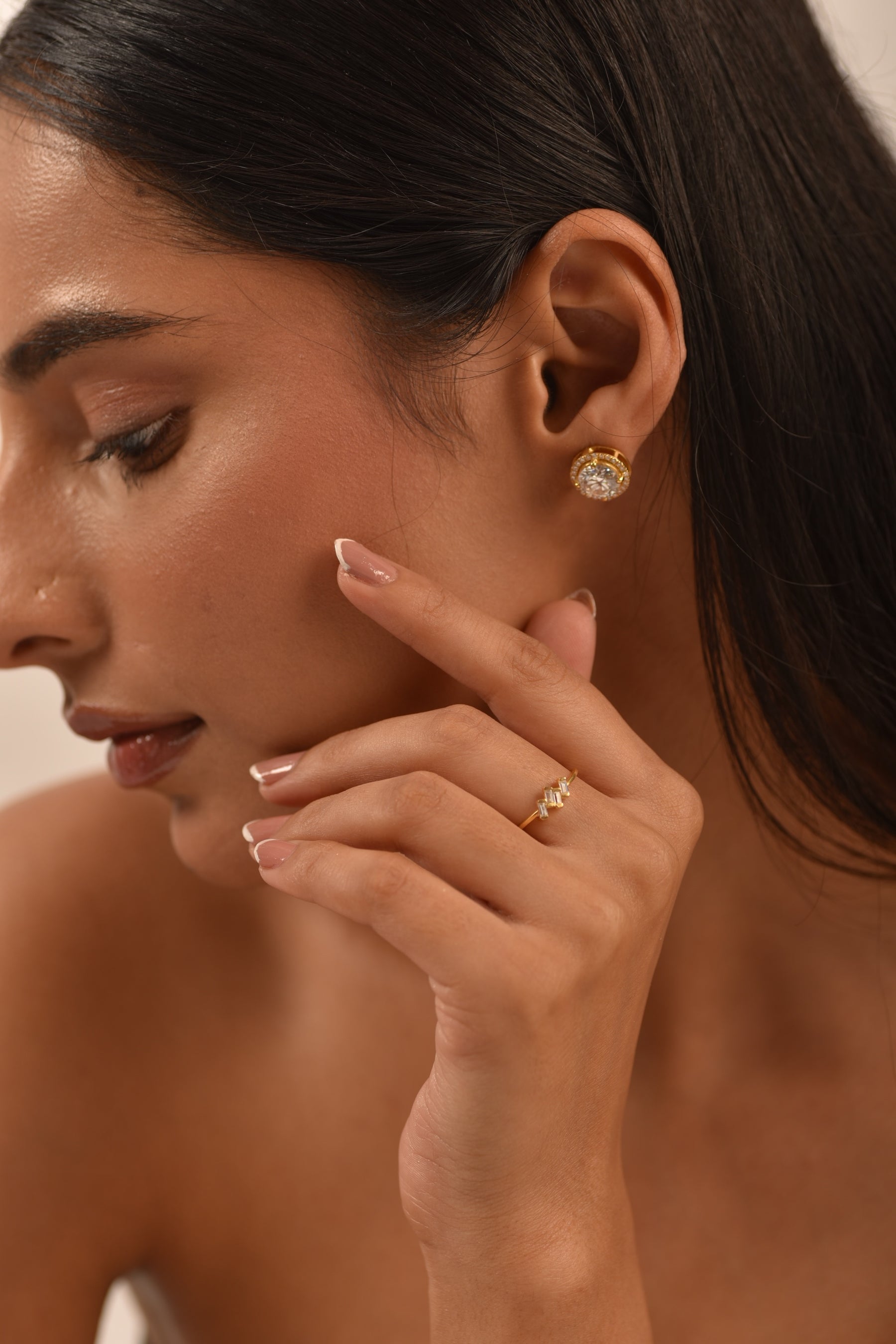 Tilted Baguette Diamond Ring