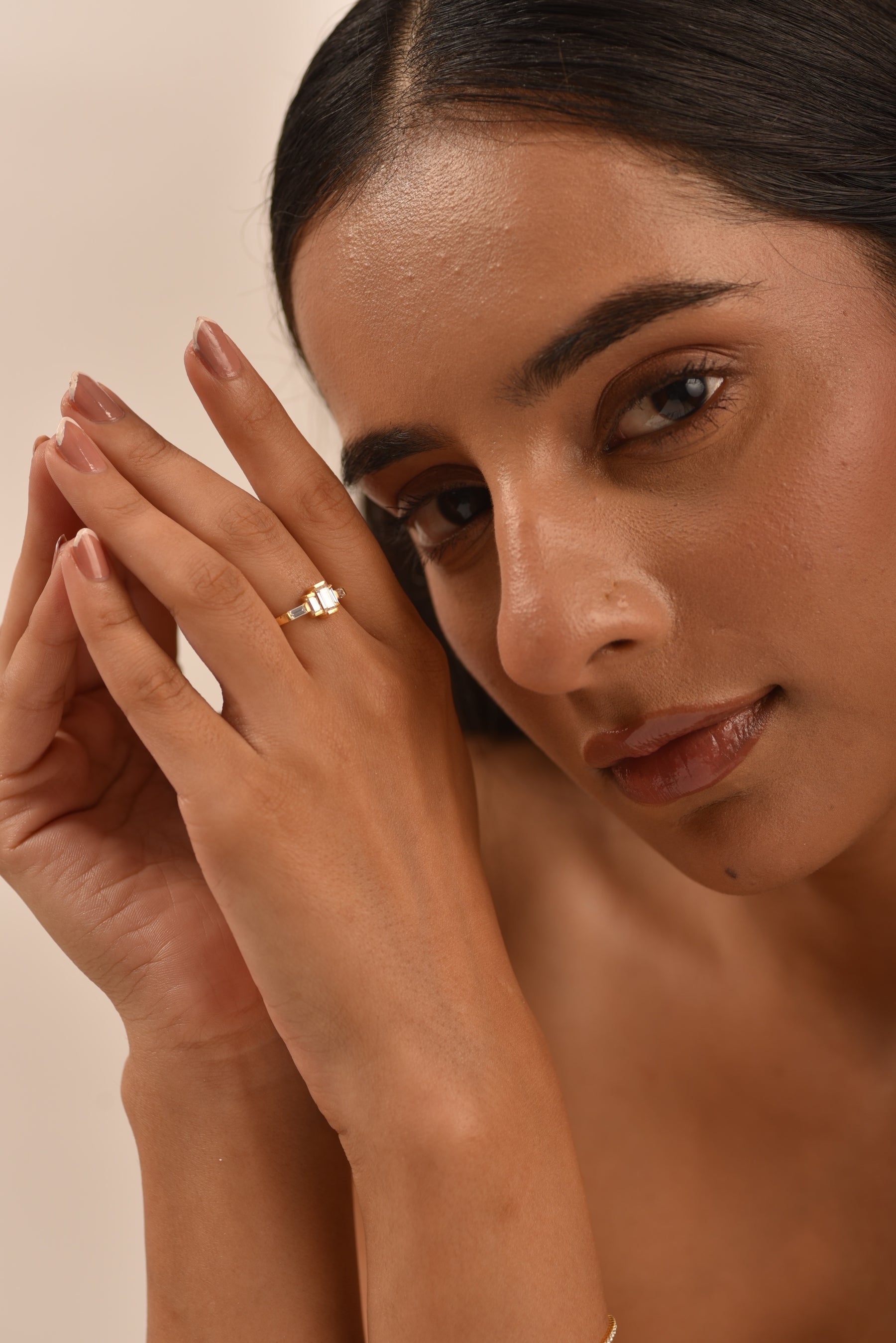 Art Deco Baguette Diamond 5 Stone Statement Ring