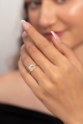 3.00 Carat Emerald Cut East West Diamond Proposal Ring