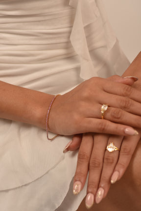 Ombre 3.28 Carats Natural Pink Sapphire Tennis Bracelet in 14K/18K Rose Gold - Evara Jewelry LLC