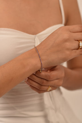 Amethyst Tennis Bracelet in 14K/18K Gold / February Birthstone Bracelet / Purple Stacking Bracelet