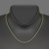 Natural Emerald & Diamond Alternate Tennis Necklace in 14K/18K Gold