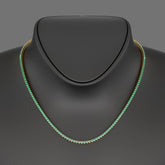 Natural Emerald Ombre Tennis Necklace in 14K/18K Gold