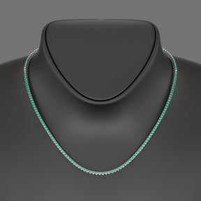 Natural Emerald Ombre Tennis Necklace in 14K/18K Gold