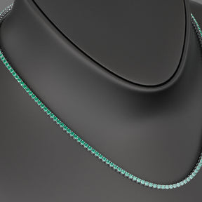 Natural Emerald Ombre Tennis Necklace in 14K/18K Gold