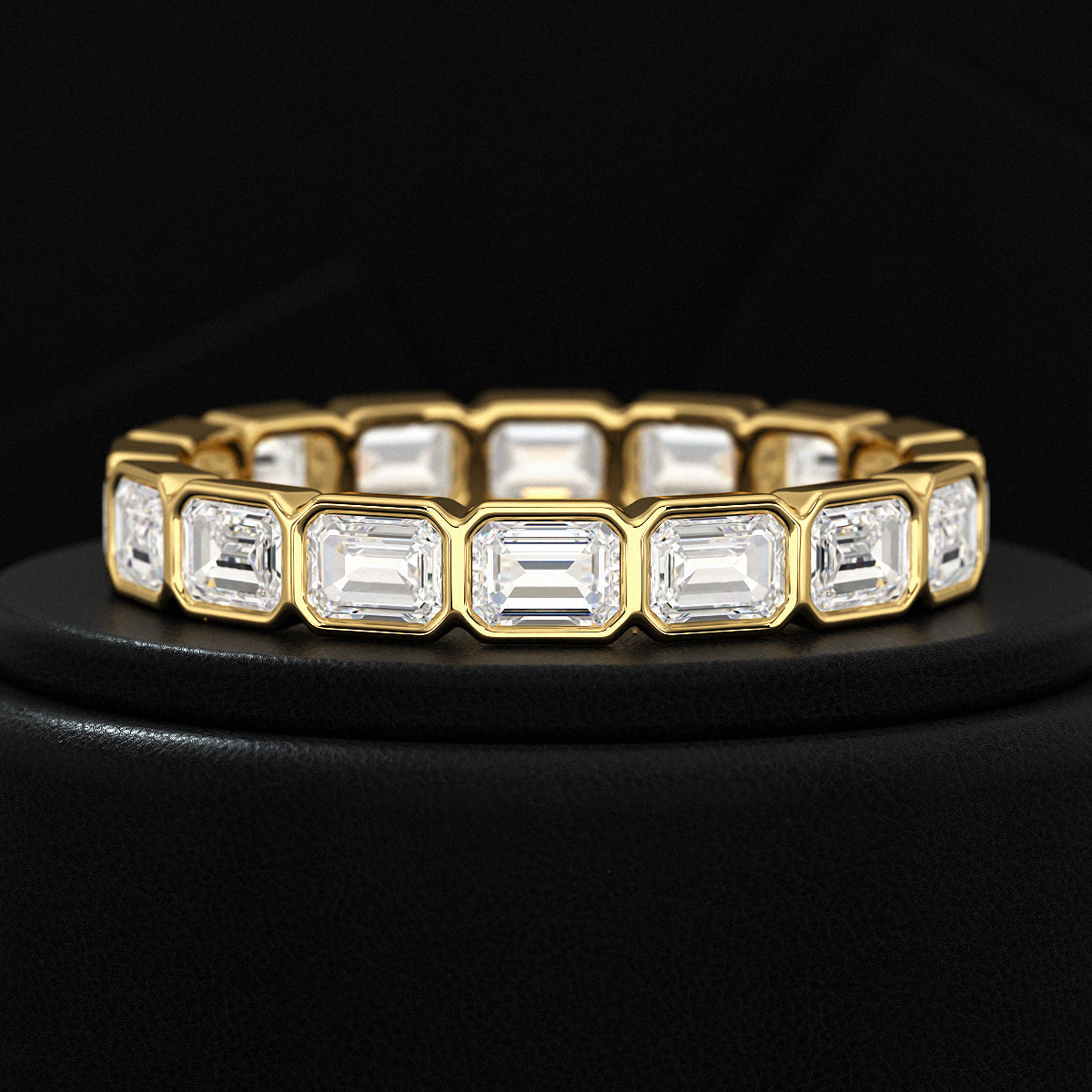 2.25 Carat Emerald Cut Bezel Set Lab Grown Diamond Eternity Band