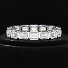 2.25 Carat Emerald Cut Bezel Set Lab Grown Diamond Eternity Band