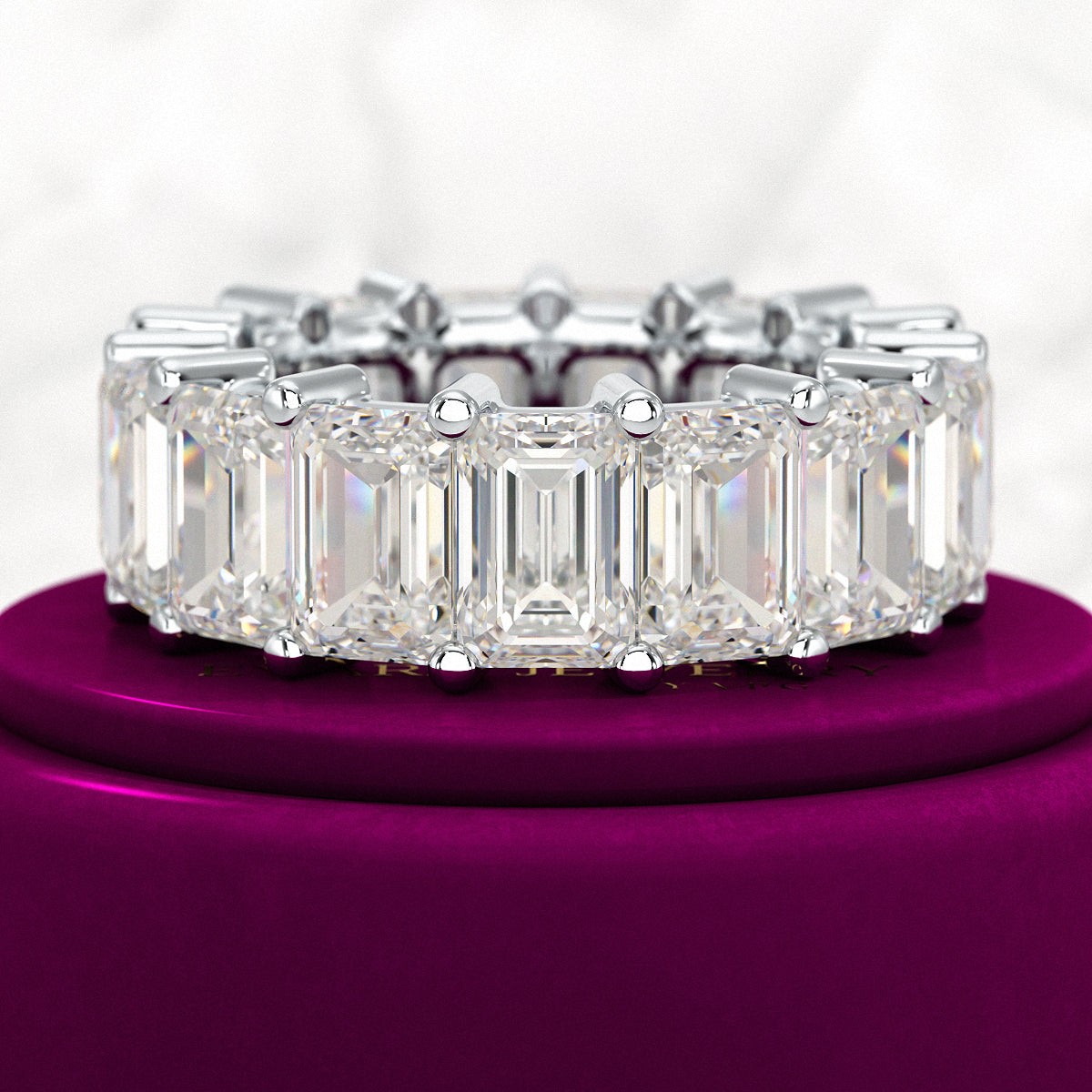 12 Carat Emerald Cut Lab Grown Diamond Eternity Band