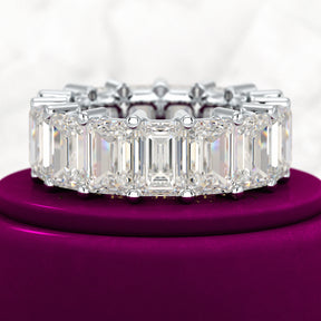 12 Carat Emerald Cut Lab Grown Diamond Eternity Band