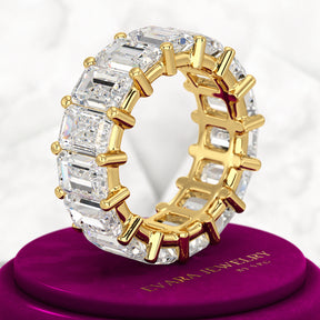 12 Carat Emerald Cut Lab Grown Diamond Eternity Band