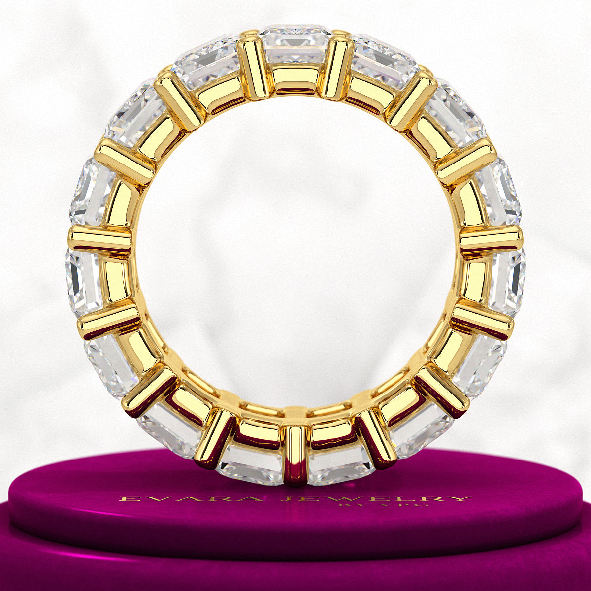 12 Carat Emerald Cut Lab Grown Diamond Eternity Band