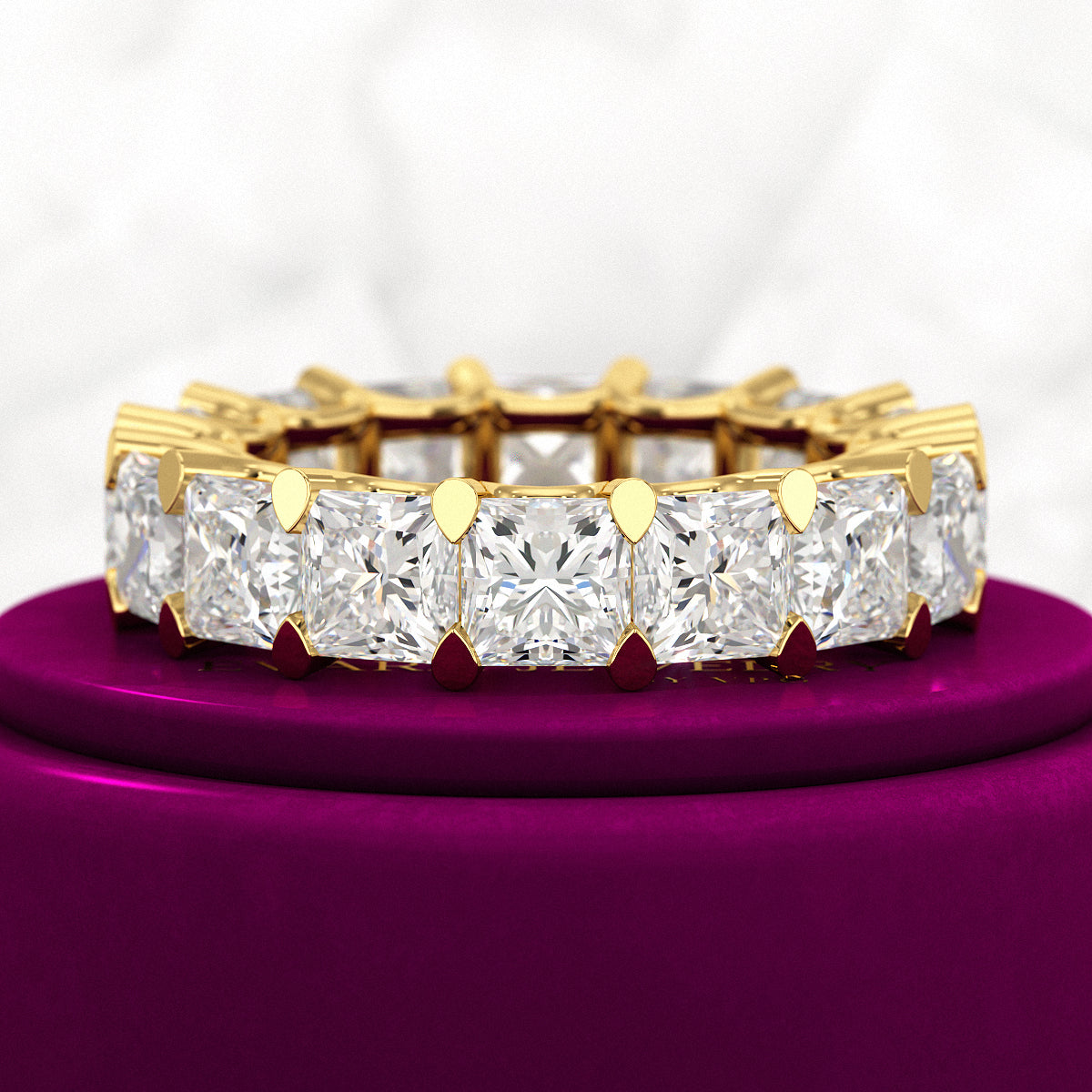 9.40 Carats Princess Cut Lab Grown Diamond Eternity Band