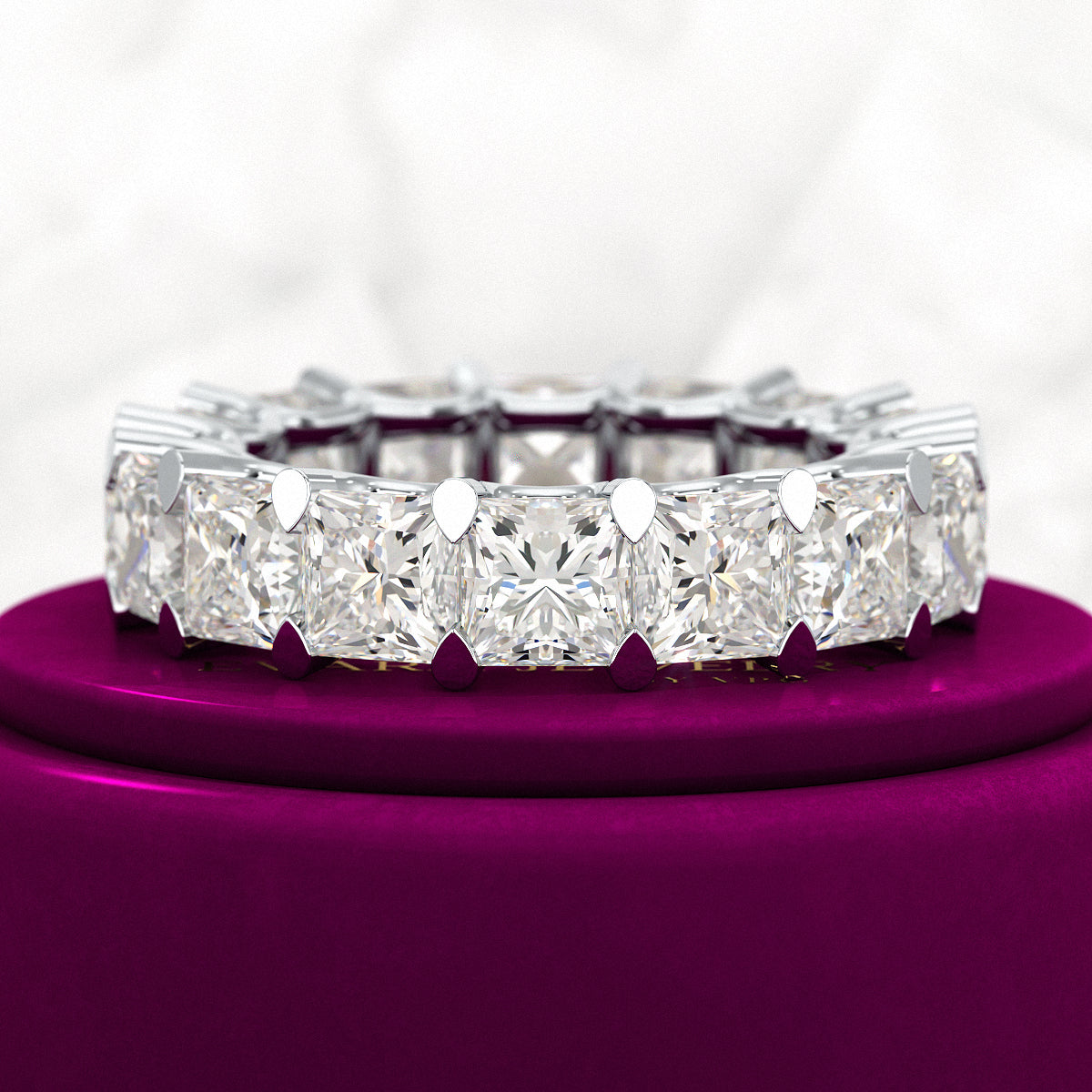 9.40 Carats Princess Cut Lab Grown Diamond Eternity Band