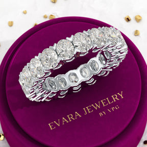 6 Carat Oval Cut Lab Grown Diamond Wedding Eternity Band