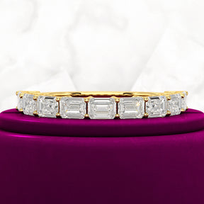 East West Luxury Emerald Cut Diamond Wedding Band