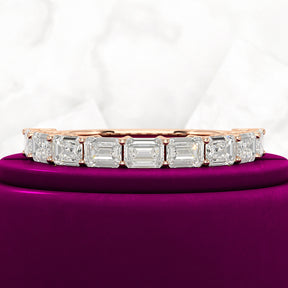 East West Luxury Emerald Cut Diamond Wedding Band