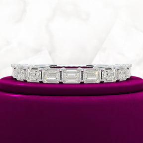 East West Luxury Emerald Cut Diamond Wedding Band