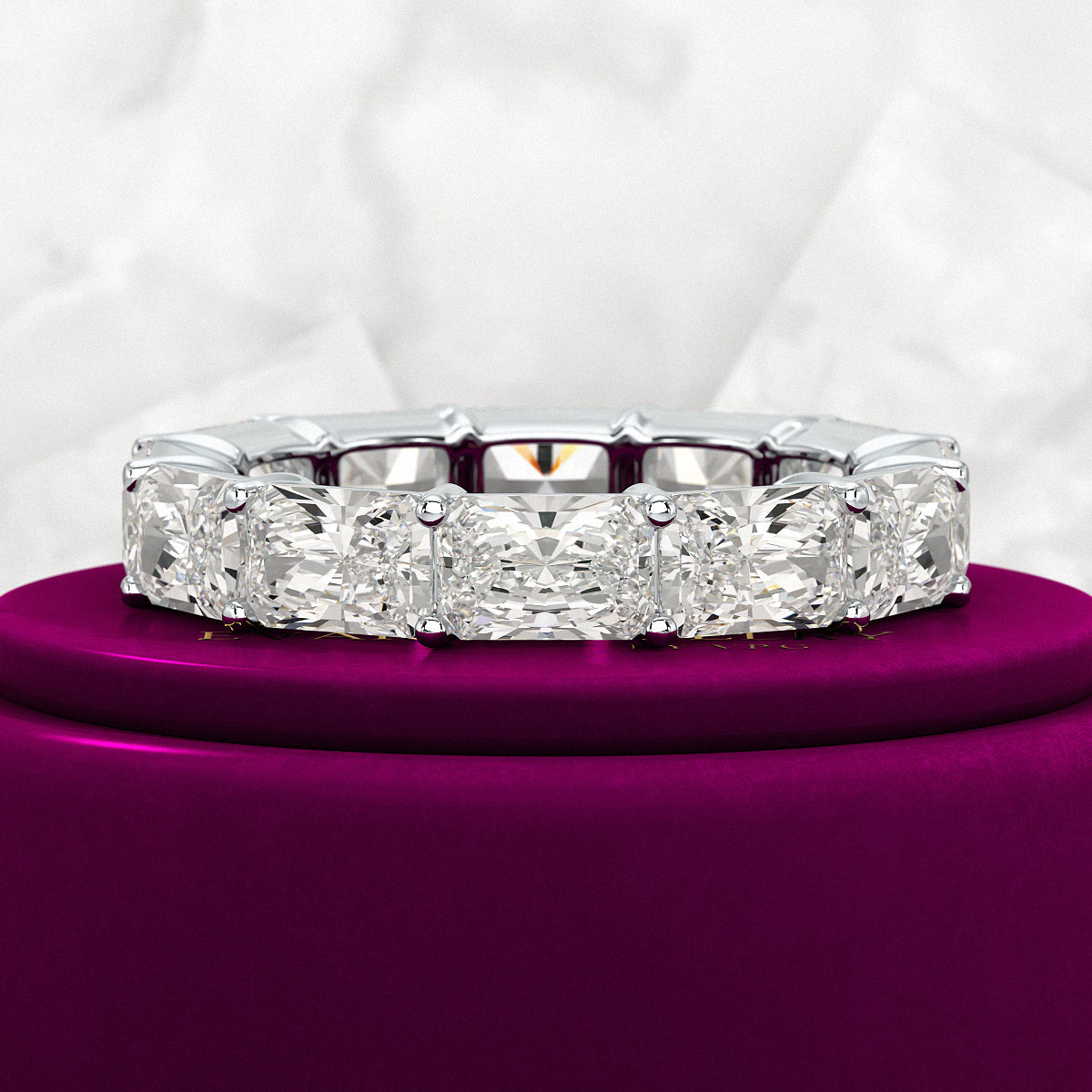 6 Carat East West Radiant Cut Diamond Stacking Wedding Band