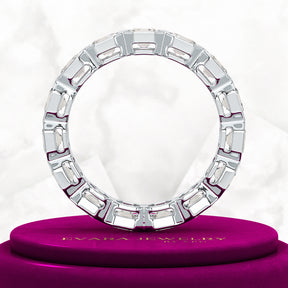 5.25 Carats Bezel Set Asscher Cut Modern Deco Diamond Eternity Band