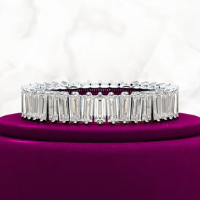 Baguette Cut Diamond Art Deco Eternity Stacking Band