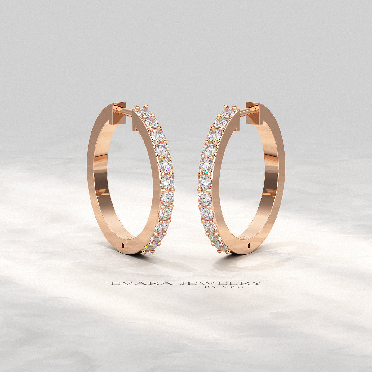 Diamond Half Hoop Earrings for Women