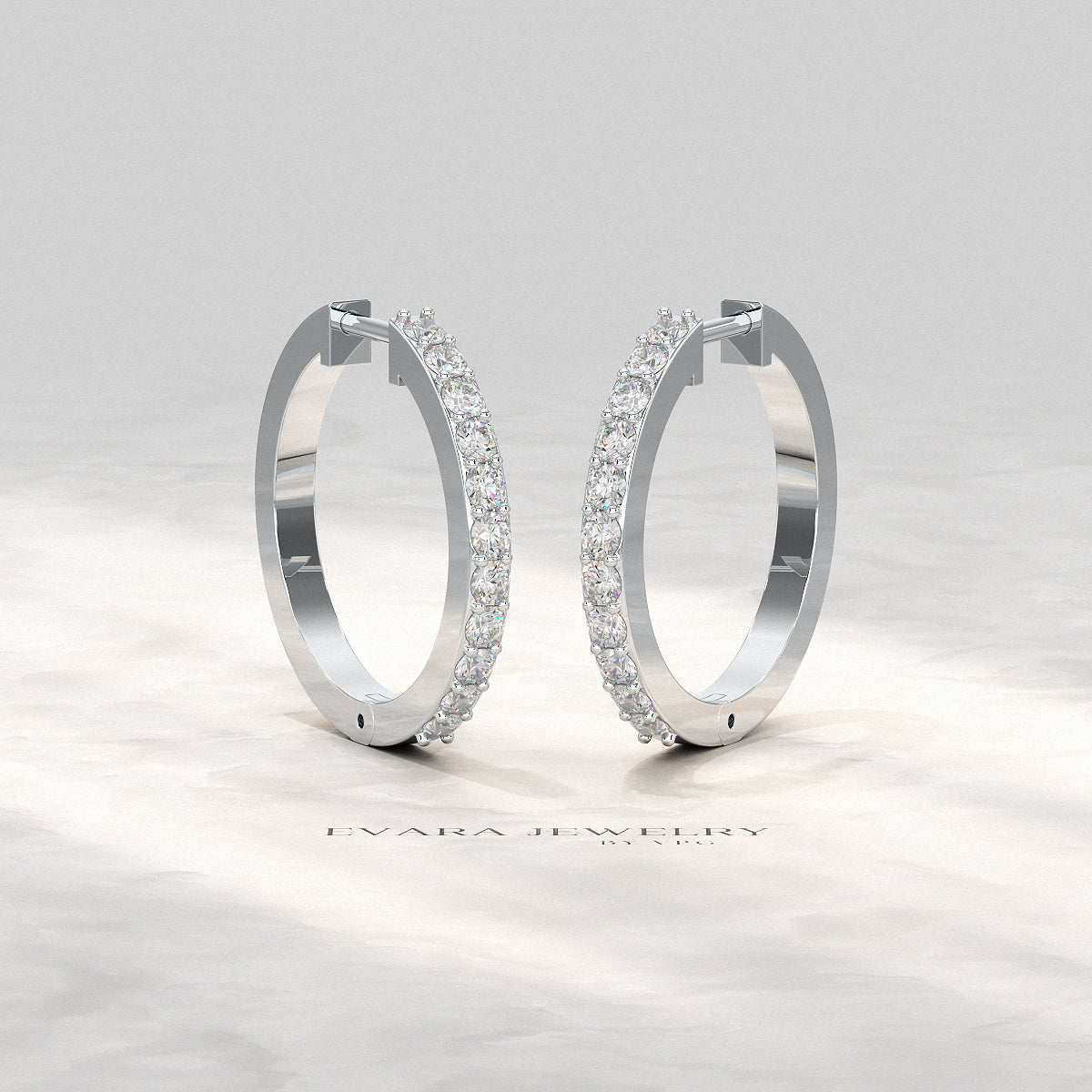Diamond Half Hoop Earrings for Women