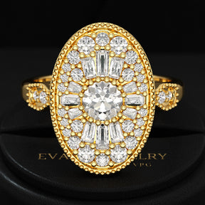 Oval Vintage Diamond Mosaic Ring