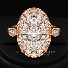 Oval Vintage Diamond Mosaic Ring