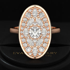 Oval Shape Diamond Mosaic Proposal Ring