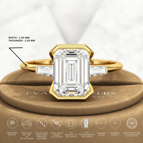 2 Carat Emerald Cut Lab Grown Diamond Anniversary Ring