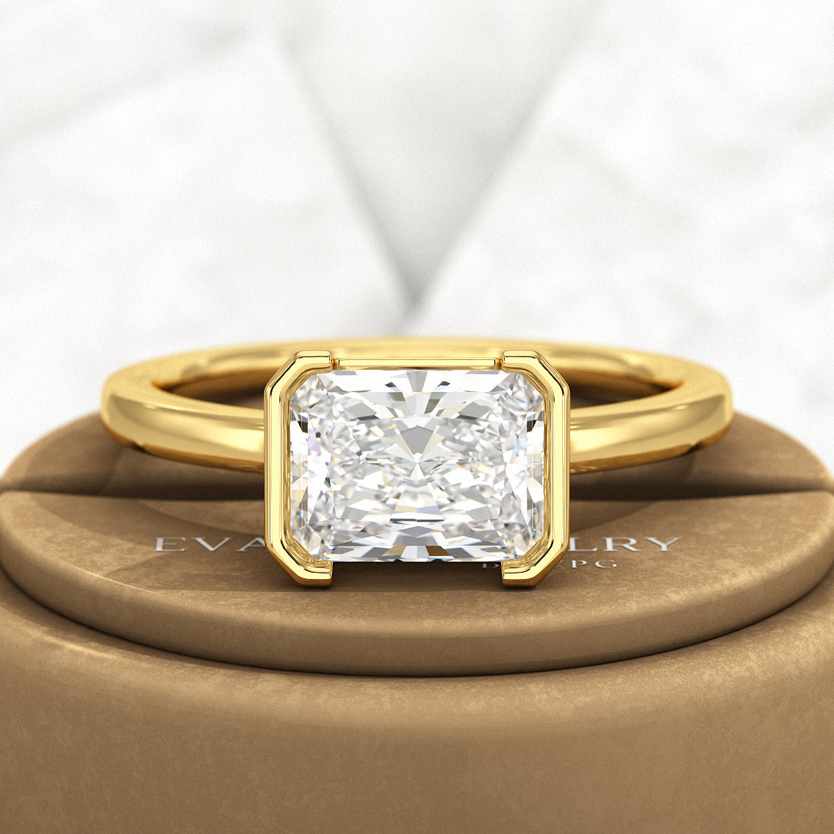 2 Carat Radiant Cut East West Anniversary Ring