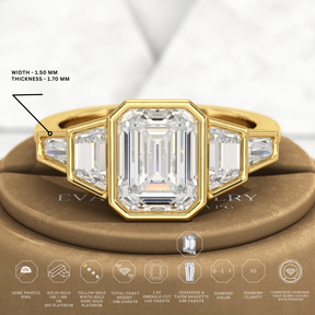 2 Carat Emerald Cut Lab Grown Diamond Engagement Ring