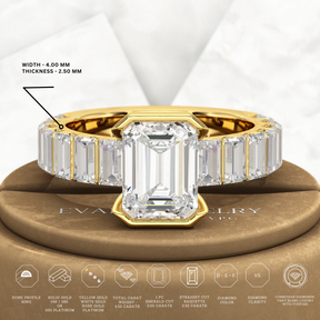 Luxury Diamond 4.52 Carat Emerald Cut Wedding Band