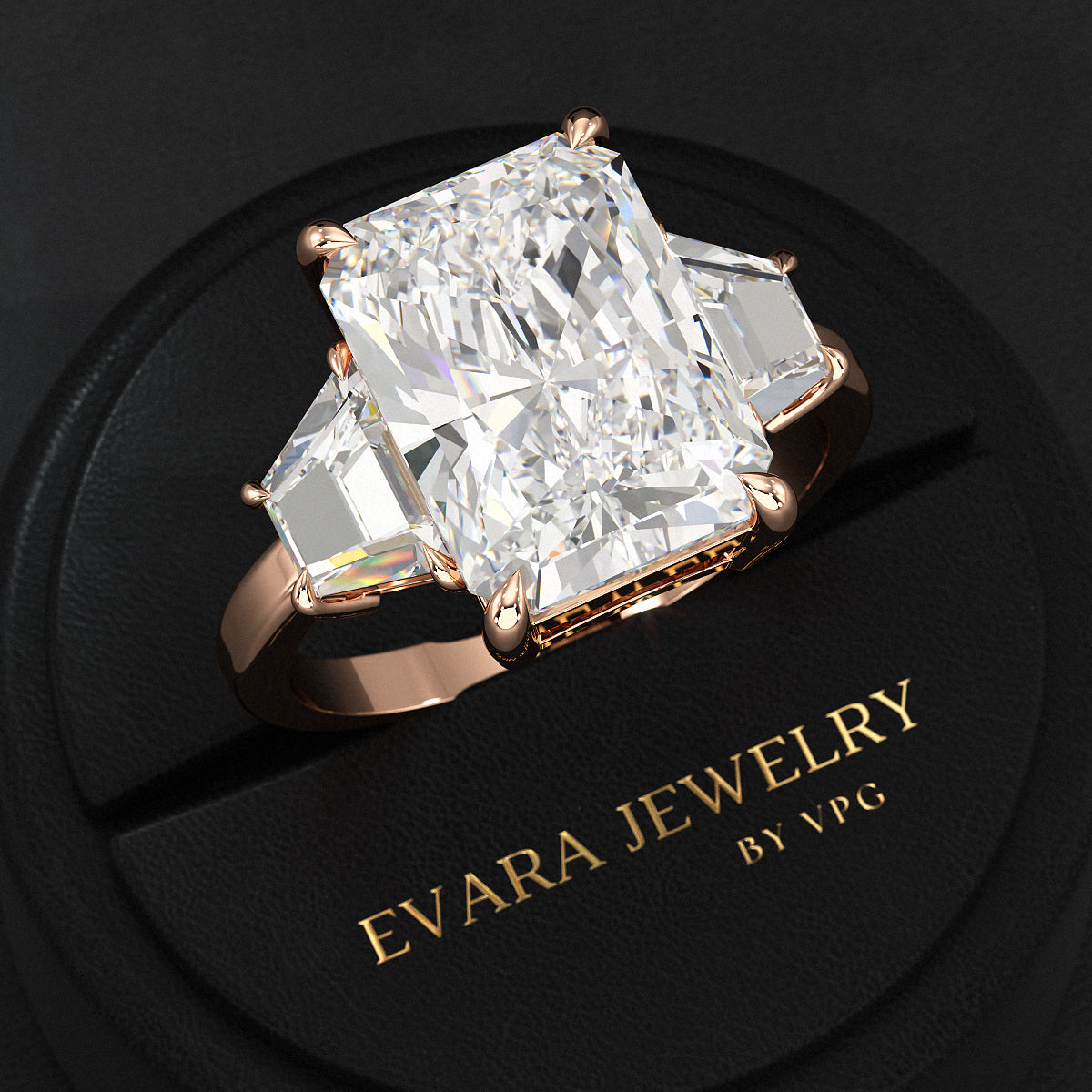 5 Carat Radiant Cut Diamond Engagement Ring