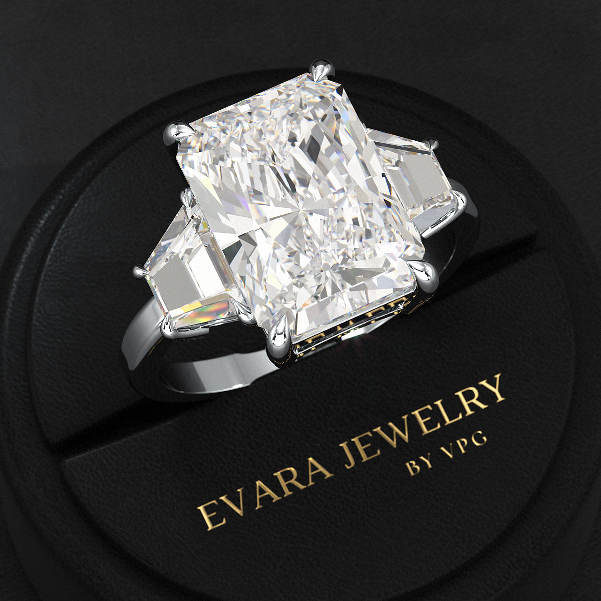 5 Carat Radiant Cut Diamond Engagement Ring