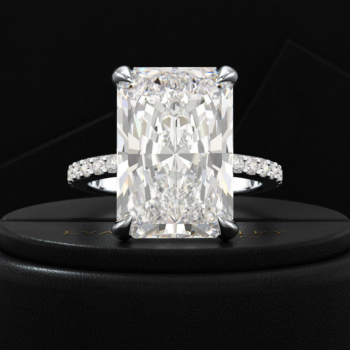 HUGE 9 Carat Radiant Cut Diamond Engagement Ring