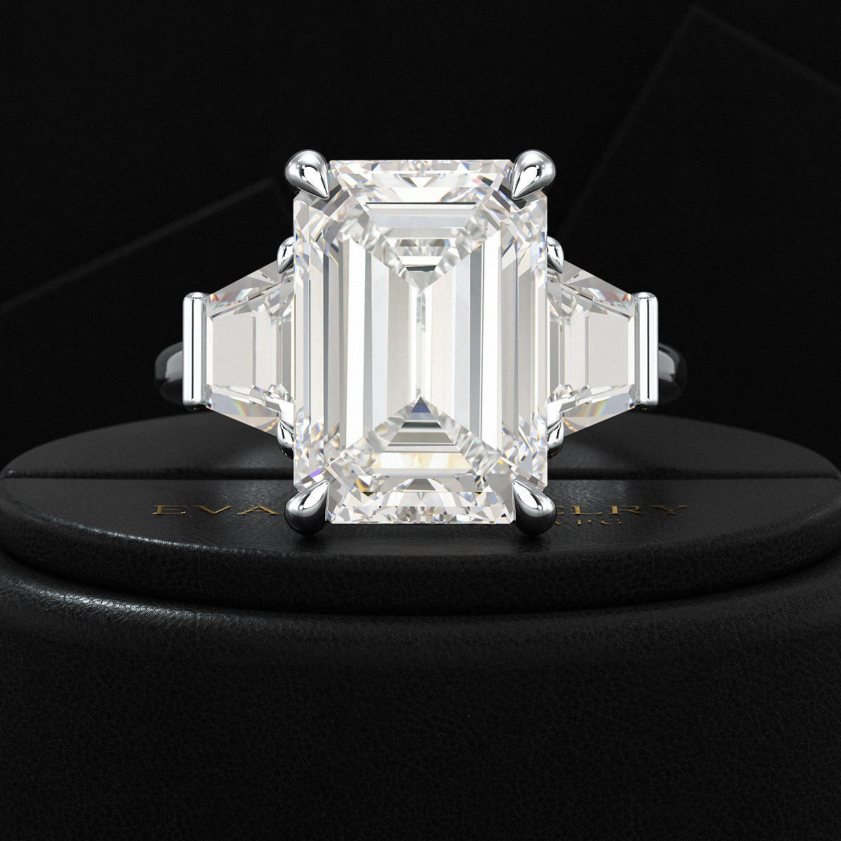 7 Carat Emerald Cut Diamond Wedding Ring