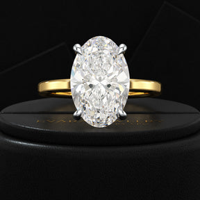 4 Carat Oval Cut Diamond Two Tone Engagement Ring