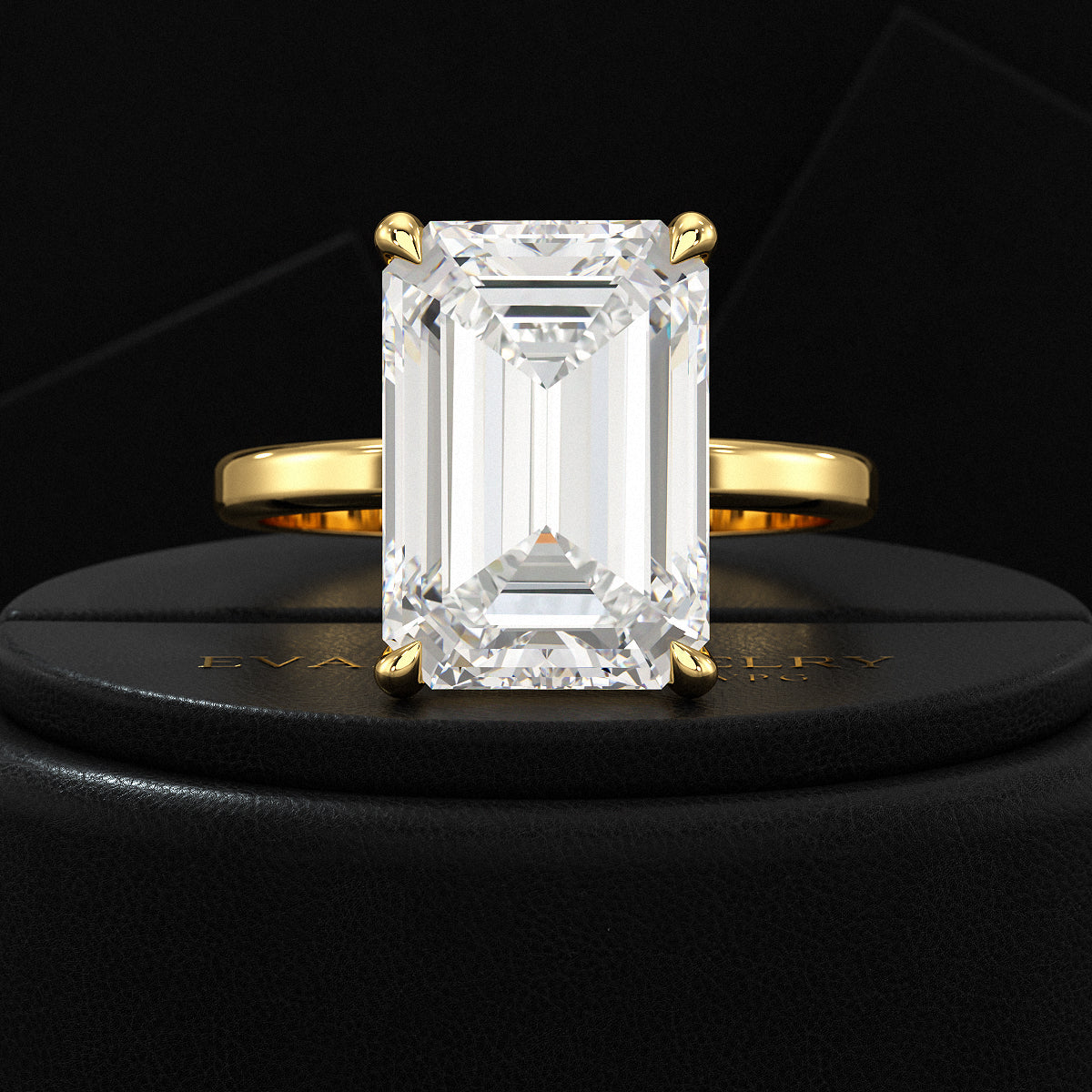 7 Carat Emerald Cut Diamond Solitaire Engagement Ring