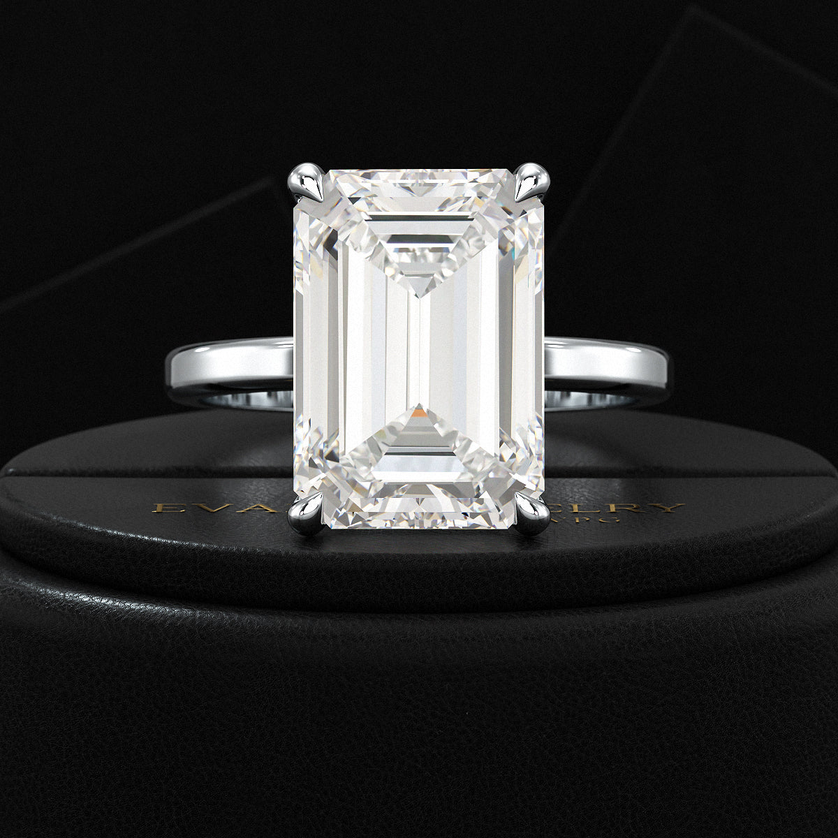 7 Carat Emerald Cut Diamond Solitaire Engagement Ring